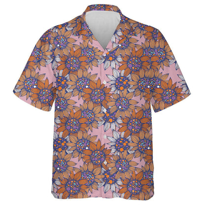 Fantasy Vintage Sunflowers Líníocht Le Léine Saorláimhe Haváís, Bronntanas Léine Haváí, Bronntanas Nollag