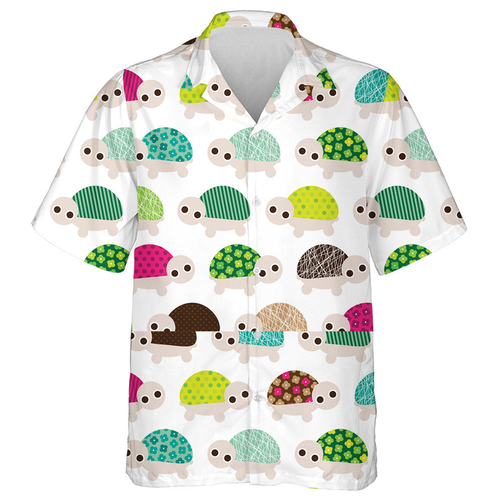 Retro Turtle Animal Background Colorful Style Hawaiian Shirt,Hawaiian Shirt Gift, Christmas Gift