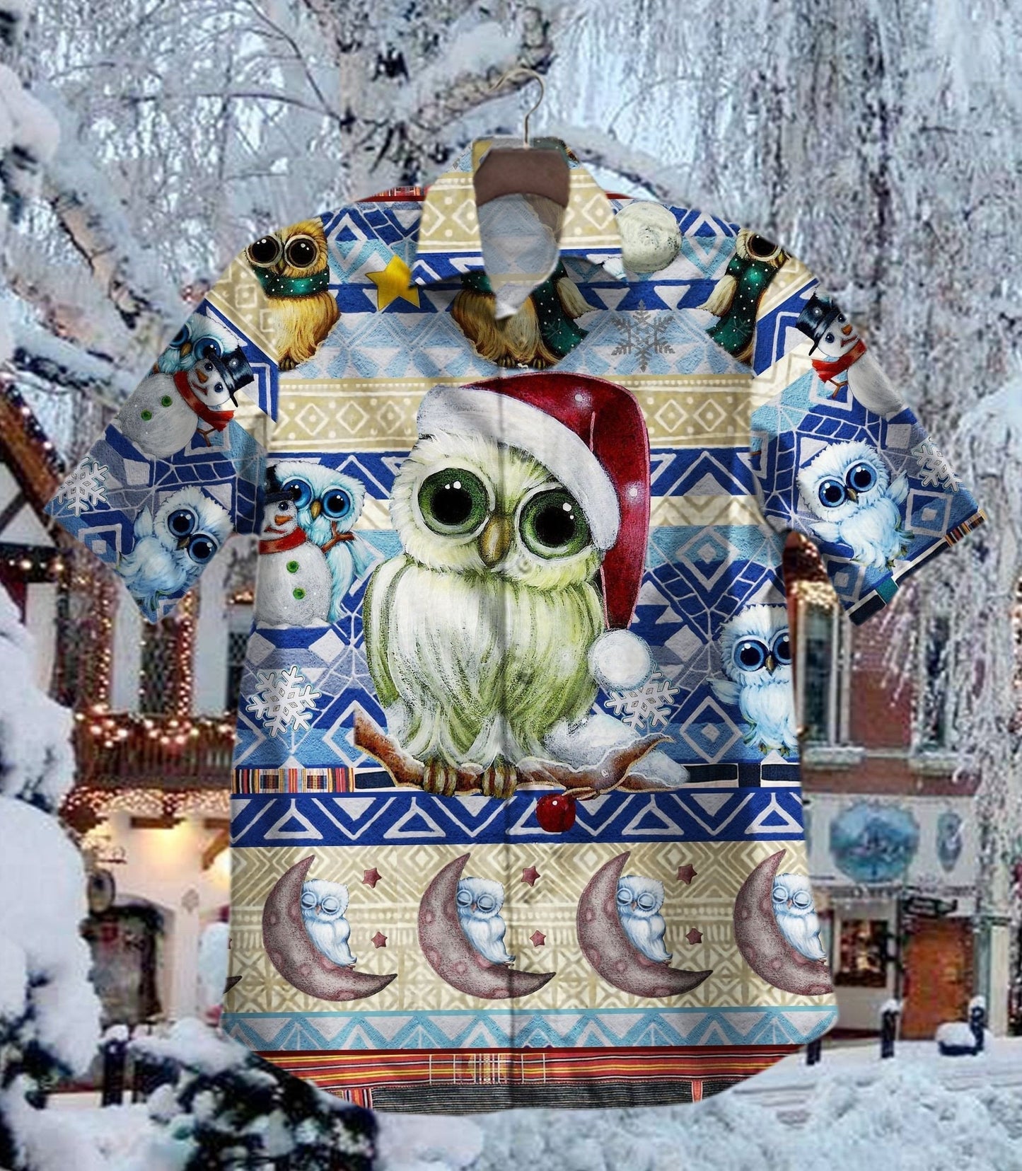 Éan gleoite I Hat Daidí na Nollag Dearadh Stíl Seanré Léine Haváís, Léine Haváís, Bronntanas Nollag