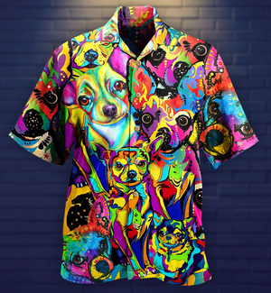 Dogs Color Mix Happy - Hawaiian Shirt, Hawaiian Shirt Gift, Christmas Gift