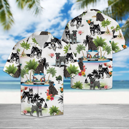 Miniature Schnauzer Summer Vacation Design Hawaiian Shirt,Hawaiian Shirt Gift, Christmas Gift