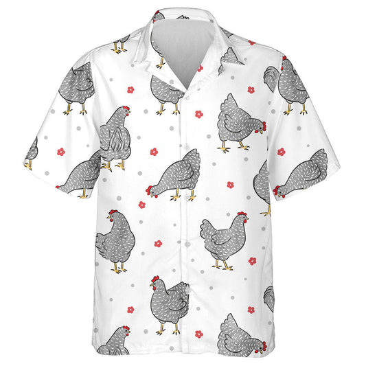 Cearc Sicín Le Suaitheantas Dearg Agus Léine Haváís Bláthanna Beaga, Bronntanas Léine Haváíais, Bronntanas Nollag