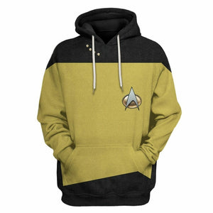 3D Star Trek The Next Generation 1987 1994 Yellow Custom Tshirt Hoodie Apparel