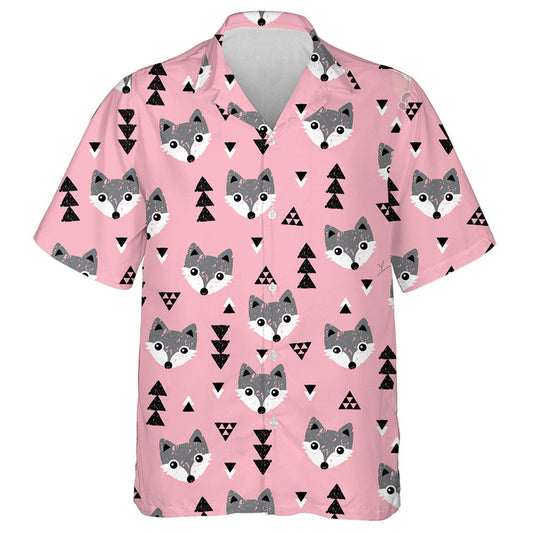 Cúlra Bándearg Geoiméadrach Leanbh Sionnach Leanbh Coillearnach ar Théamaí Bándearg Léine Haváís, Bronntanas Léine Haváíais, Bronntanas Nollag