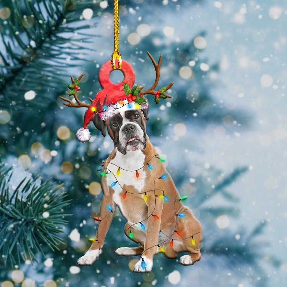Boxer Christmas Light Shape Ornament, Christmas Ornament Gift, Christmas Gift, Christmas Decoration