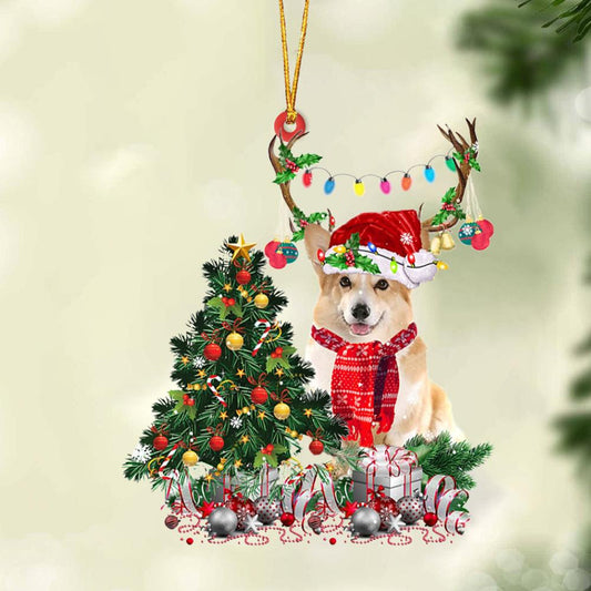 Corgi-Christmas Tree Gift Hanging Christmas Plastic Hanging Ornament, Christmas Gift, Christmas Decoration