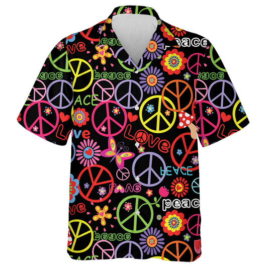 Patrún Hippie le Bláthanna Agus Stráice Ar Chúlra Beige Léine Haváís, Bronntanas Léine Haváís, Bronntanas Nollag