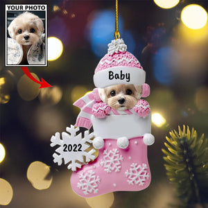 Personalized Gift For Pet Lovers Pet In Christmas Sock 2022, Christmas Ornament, Christmas Gift