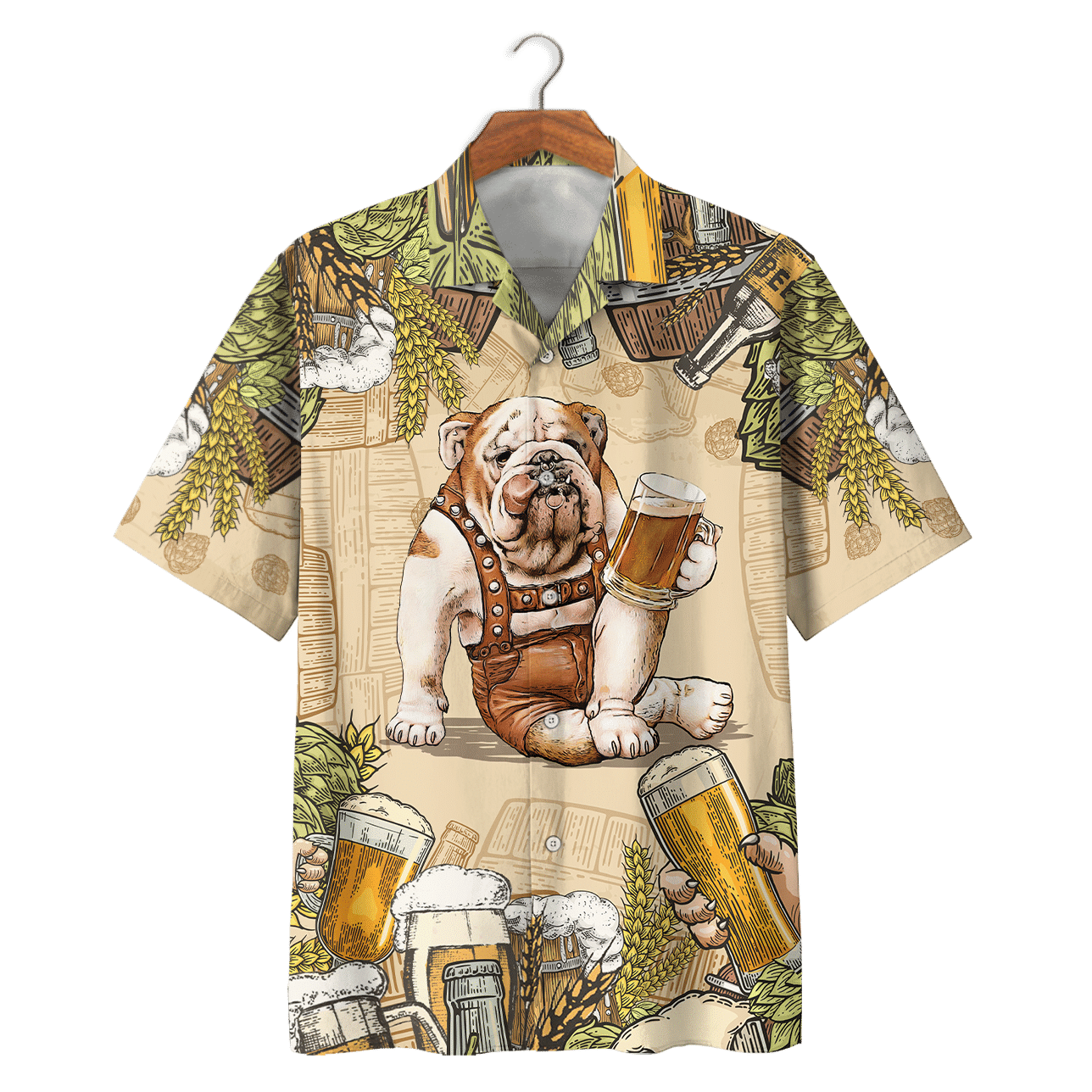 BullDog Drinking Beer Cool Design Hawaiian Shirt, Hawaiian For Gift