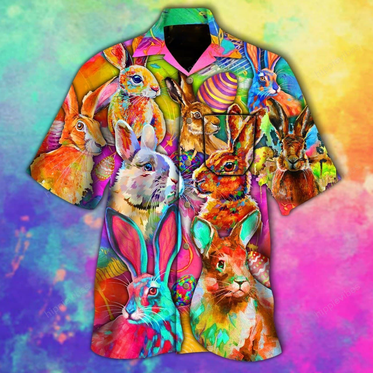 Cute Colorful Rabbits Awesome Hawaiian Shirt,Hawaiian Shirt Gift, Christmas Gift