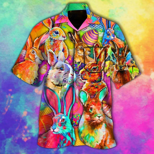 Cute Colorful Rabbits Awesome Hawaiian Shirt,Hawaiian Shirt Gift, Christmas Gift