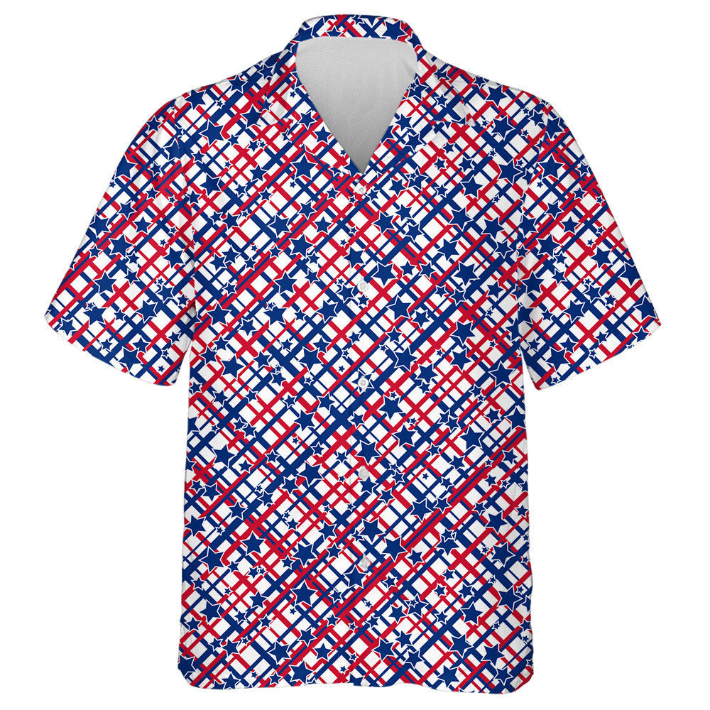 National Flag Colors Striped And Stars Pattern Hawaiian Shirt, Hawaiian Shirt Gift, Christmas Gift