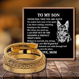 Mom To Son - Never Feel That You Are Alone Roman Numeral Bracelet Set