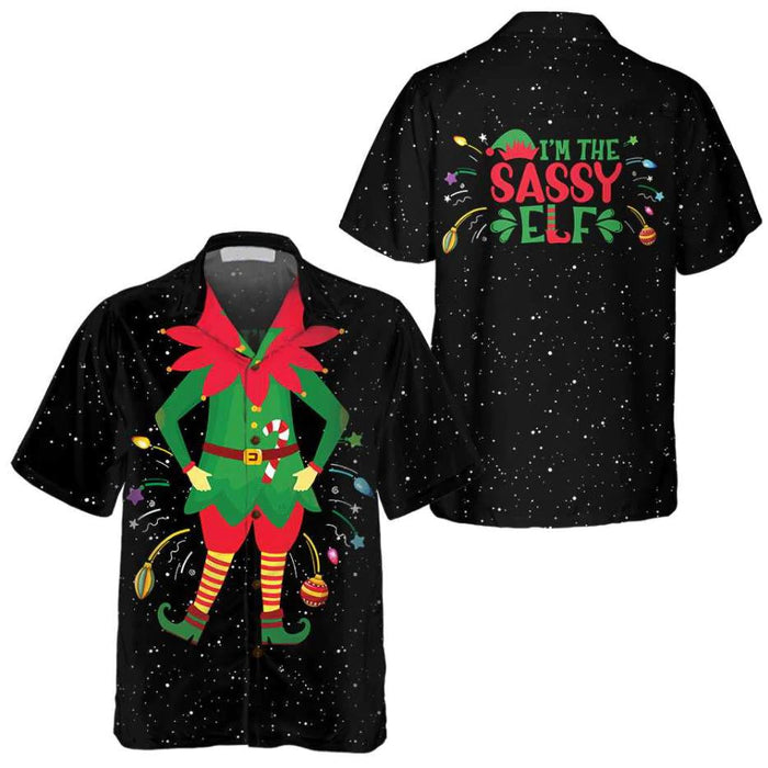 Christmas Elf Costume I'm The Sassy Elf Hawaiian Shirt, Hawaiian Shirt, Christmas Gift