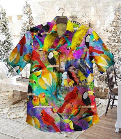 Collection Of Beautiful Birds Vintage Style Design Hawaiian Shirt, Hawaiian Shirt Gift, Christmas Gift