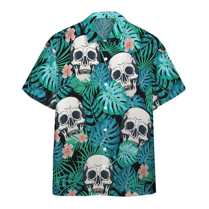 Naughty Skull Tropical Background Design Hawaiian Shirt,Hawaiian Shirt Gift, Christmas Gift