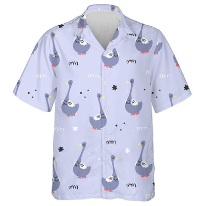 Hand Drawn Cute Cartoon Purple Ducks Hawaiian Shirt, Hawaiian Shirt Gift, Christmas Gift