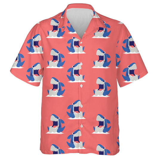 Nóiméad Gleoite Siorcanna Cartúin Ar Chúlra Coral Dearadh Léine Haváís, Bronntanas Léine Haváíais, Bronntanas Nollag