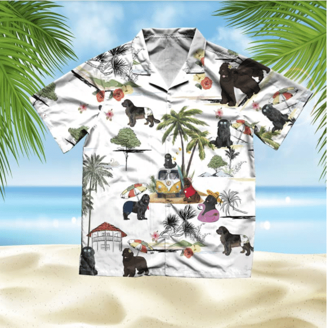 Newfoundland Beach Style Pretty Ornamental Hawaiian Shirt, Hawaiian Shirt Gift, Christmas Gift
