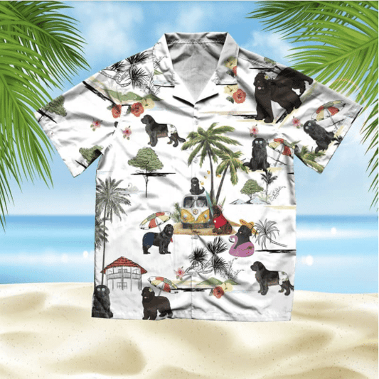 Newfoundland Beach Style Pretty Ornamental Hawaiian Shirt, Hawaiian Shirt Gift, Christmas Gift