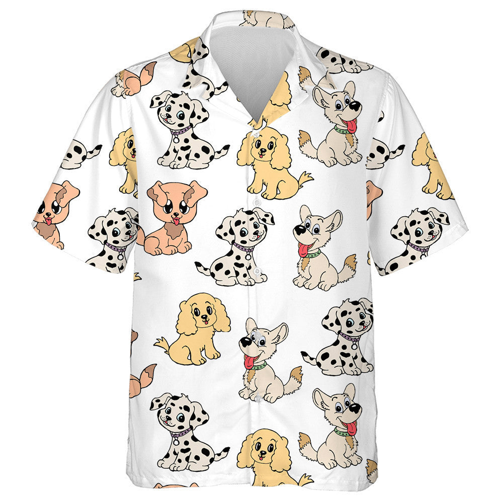 Funny Poodles Play Skateboards On Blue Background Hawaiian Shirt, Hawaiian Shirt Gift, Christmas Gift