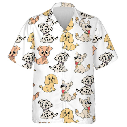 Funny Poodles Play Skateboards On Blue Background Hawaiian Shirt, Hawaiian Shirt Gift, Christmas Gift