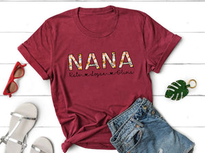Personalized Nana T-shirts, Grandma Garden, Mother's Day Tee, Custom Name Gifts Shirts