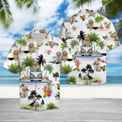 Happy Goldendoodle Vacation On Island Aloha Hawaiian Shirt, Hawaiian For Gift