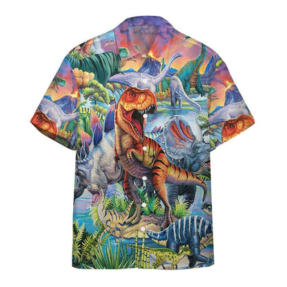 Dinosaurs World Awesome Background Design Hawaiian Shirt,Hawaiian Shirt Gift, Christmas Gift