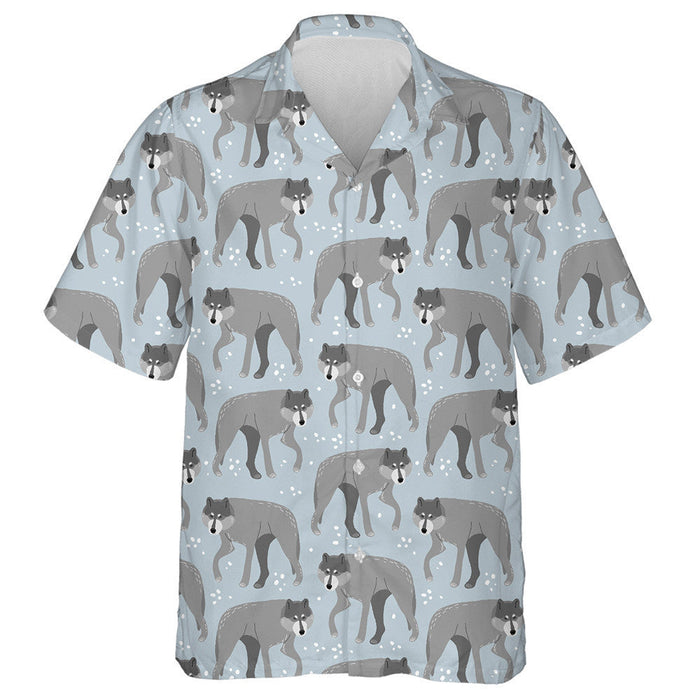 The Image Of A Wolf And White Dot Hawaiian Shirt,Hawaiian Shirt Gift, Christmas Gift