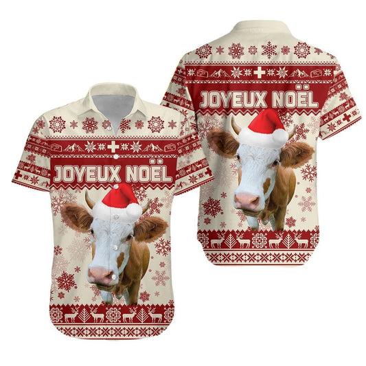 An Eilvéis Léine Nollag Haváís Bó na hEilvéise Dearadh Dearg Beige, Bronntanas Léine Haváís, Bronntanas Nollag