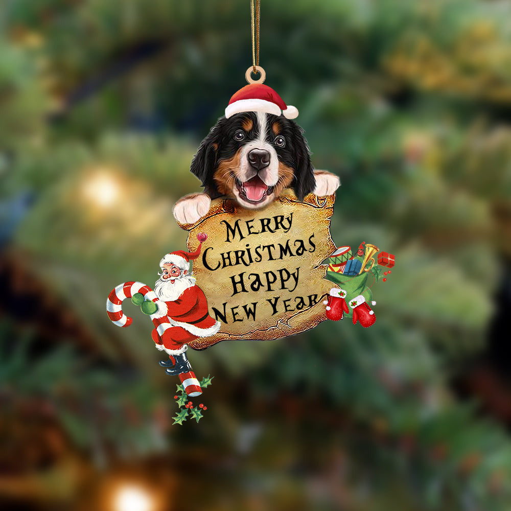 Bernese Mountain Dog-Christams & New Year Two Sided Christmas Plastic Hanging Ornament, Christmas Ornament Gift, Christmas Gift, Christmas Decoration