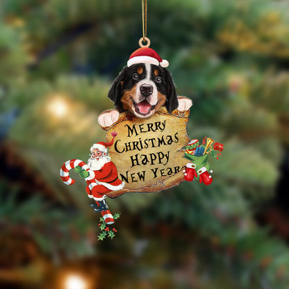 Bernese Mountain Dog-Christams & New Year Two Sided Christmas Plastic Hanging Ornament, Christmas Ornament Gift, Christmas Gift, Christmas Decoration