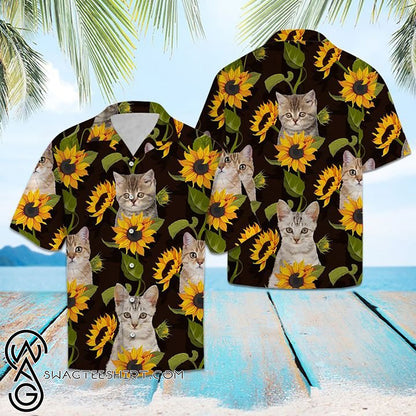 Cat And Sunflower Hawaiian Shirt â€“ Maria_Hawaiian Shirt Gift, Christmas Gift