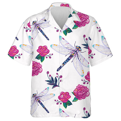 Bróidnéireacht Peony Bláth agus Léine Álainn Haváís Dragonfly, Bronntanas Léine Haváí, Bronntanas Nollag