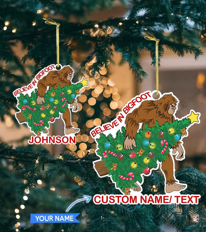 Believe In Bigfoot Personalized Ornament, Christmas Ornament Gift, Christmas Gift, Christmas Decoration