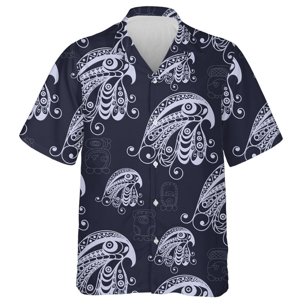Maya Art Boho Motif With Eagle Hawaiian Shirt,Hawaiian Shirt Gift, Christmas Gift