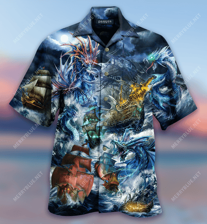 Dragons Fantasy And Ships Léine Aloha Haváís Shorts Haváís Beach Short Muinchille, Bronntanas Léine Haváíais, Bronntanas Nollag