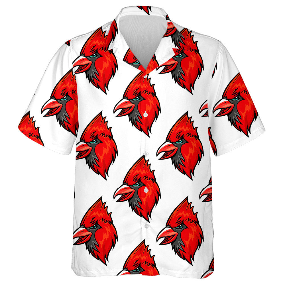 Red Cardinal Bird Head In Cartoon Style Hawaiian Shirt, Hawaiian Shirt Gift, Christmas Gift