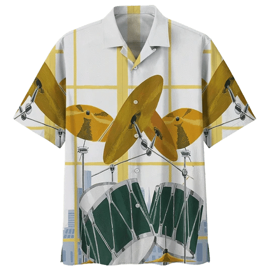 Gold Drum Background Design Hawaiian Shirt,Hawaiian Shirt Gift, Christmas Gift