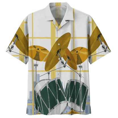 Gold Drum Background Design Hawaiian Shirt,Hawaiian Shirt Gift, Christmas Gift