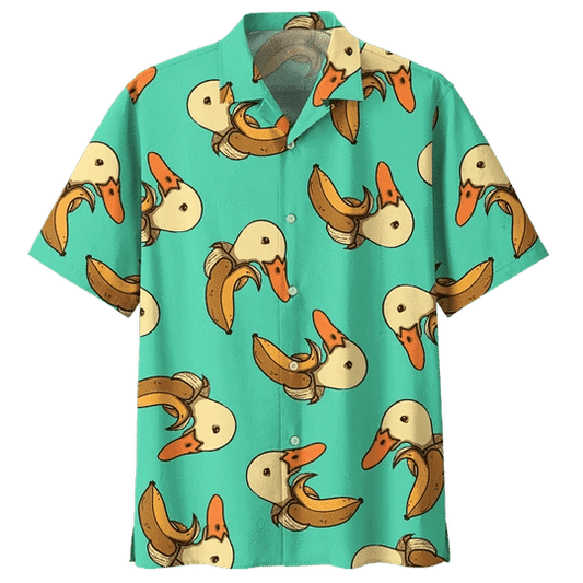 Crazy Duck Background Design Hawaiian Shirt,Hawaiian Shirt Gift, Christmas Gift