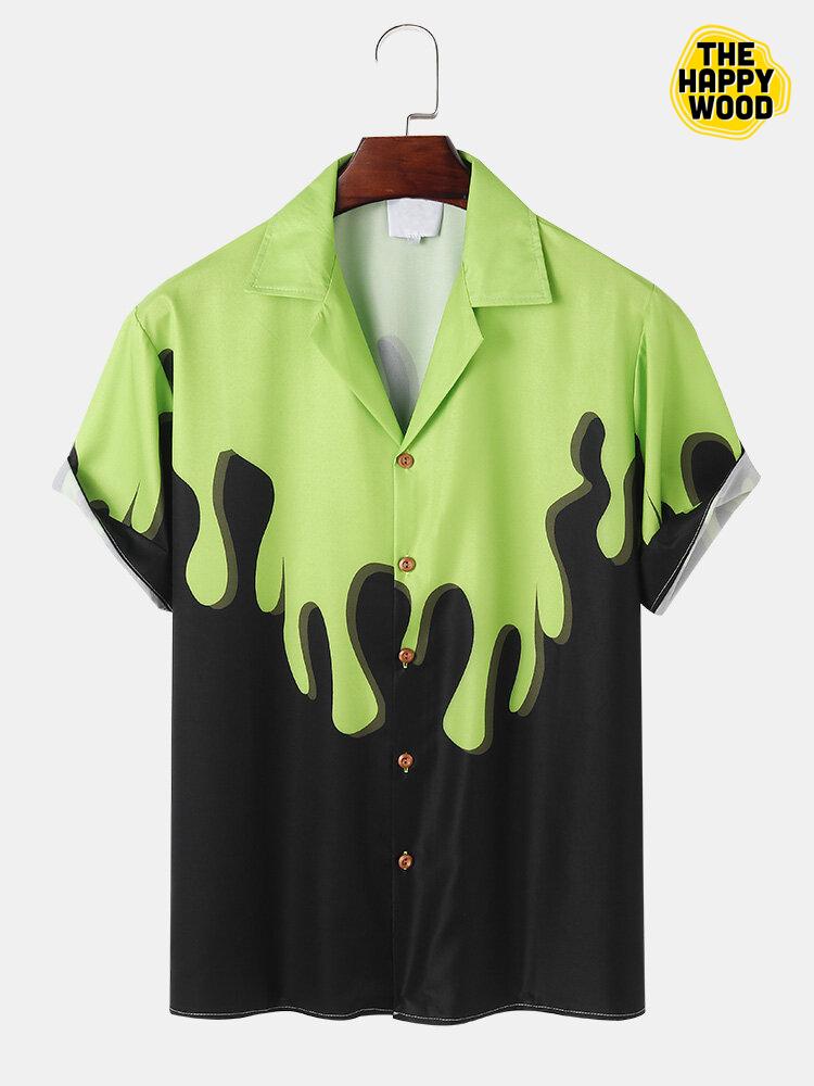 Contrast Printing Hawaiian Hawaii Shirt, Hwaiian For Gift