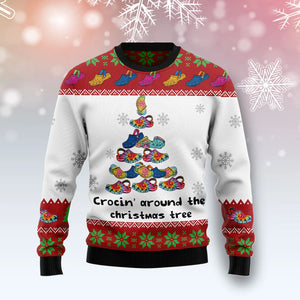 Crocin's Around The Christmas unisex womens & mens, couples matching, friends, funny family ugly christmas holiday sweater gifts ,Christmas Ugly Sweater