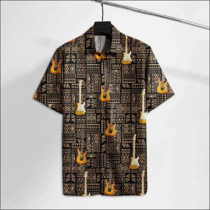 Electric Guitar Hawaiian Shirt â€“ Dnstyles_Hawaiian Shirt Gift, Christmas Gift