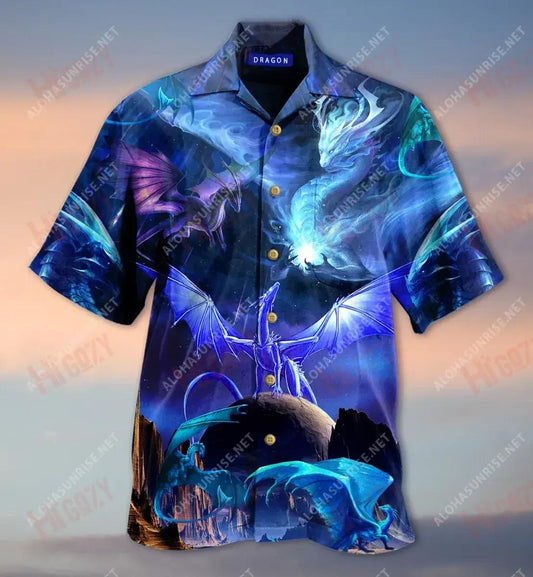 Creid i gCónaí Dragon Léine Gearr Haváís Aigéan Aloha Shirt Léine Oirbheartaíochta Haváís Patrún Léine Haváíais, Bronntanas Léine Haváís, Bronntanas Nollag