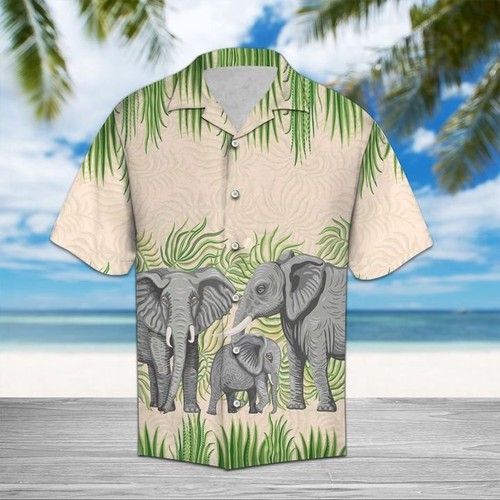 Elephant Family Hawaiian Shirt Summer_Hawaiian Shirt Gift, Christmas Gift