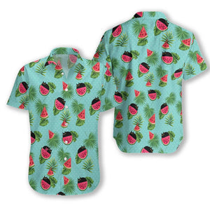 Cat Watermelon Ez25 2810 Hawaiian Aloha Shirt Hawaiian Shorts Beach Short Sleeve, Hawaiian Shirt Gift, Christmas Gift