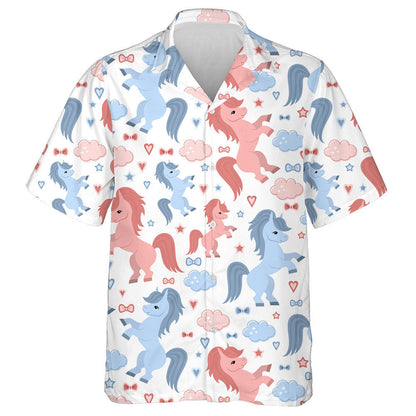 Capall Beag Gorm Agus Éadrom Dearg Le Scamaill Léine Haváís, Bronntanas Léine Haváíais, Bronntanas Nollag