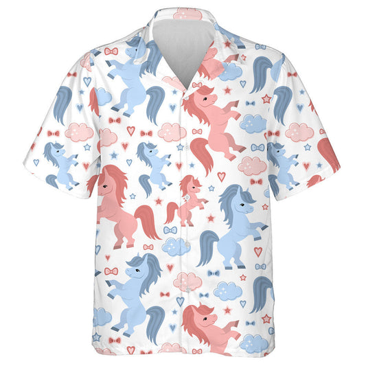 Capall Beag Gorm Agus Éadrom Dearg Le Scamaill Léine Haváís, Bronntanas Léine Haváíais, Bronntanas Nollag